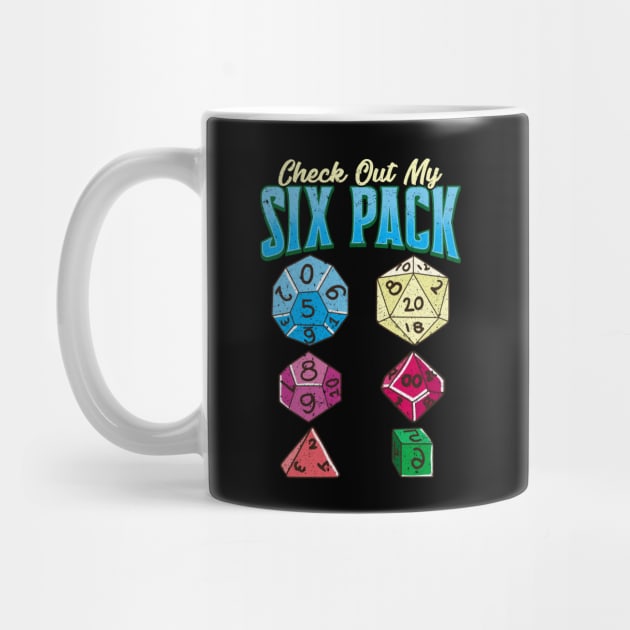 Funny Check Out My Six Pack RPG Gaming Dice Pun by theperfectpresents